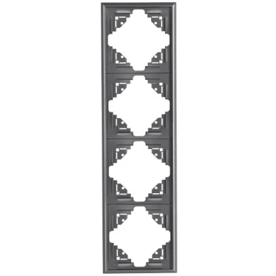 Afbeelding van Kopp 309415064 Malta afdekraam voor verticale en horizontale montage 4 voudig, zilver antraciet