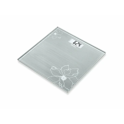 Afbeelding van Beurer GS 10 Personenweegschaal Digitaal Tot 180 kg 30 x cm Weegvlak veiligheidsglas Quick Start Incl. batterij 5 Jaar garantie Glitter Grijs