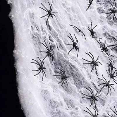 Afbeelding van The Twiddlers Grote set Halloween spinnenweb decoratie Bevat 120 gram zuiver Plus 25 kunststoffspinnen spinnen Perfecte spinnenweben voor feestjes