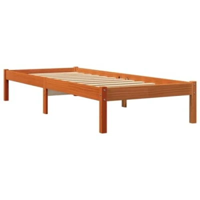 Afbeelding van Bedframe massief grenenhout wasbruin 90x200 cm