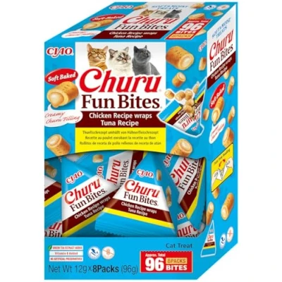 Afbeelding van Ciao Churu Fun Bites Wraps Kattensnack Chicken&amp;Tuna 8 x 12 gr