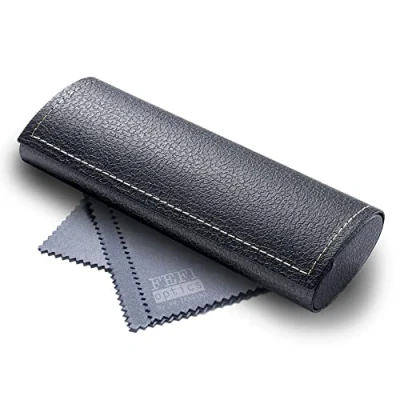 Afbeelding van FEFI Klassieke hardcase brillenkoker in lederlook, zwart, Eén maat