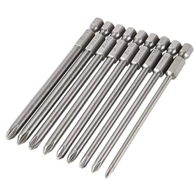Afbeelding van Gasea 9 stks 1/4 Inch Lange Hex Cross Hoofd Philips Schroef 100mm Magnetische Schroevendraaier Bits Set