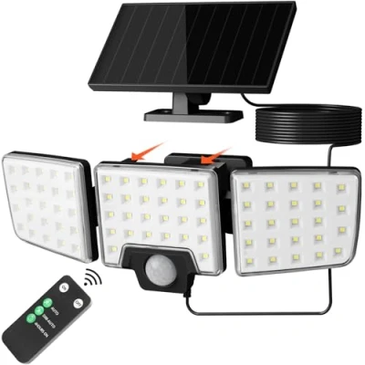 Afbeelding van Lepro zonnelampen met bewegingsdetectoren voor buiten, 2 op 1 gescheiden en geïntegreerde zonne buitenlicht afstandsbediening IP65 Waterdichte zonnelamp lichte modi LED Solar Spotlights Courtyard Garage