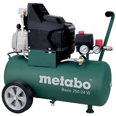 Afbeelding van Metabo Compressor Basic (1500 Watt, 24 Liter, 8 Bar, Aanzuigvermogen 220 Liter/Minuut, Drukregelaar, Overbelastingsbeveiliging, Olievrij) 601532000, 601585000