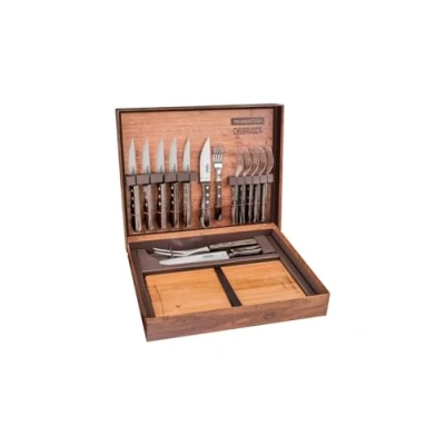 Afbeelding van BBQ set Jumbo, 15 delig, grillset, grillbestek, steakbestek, snijplank