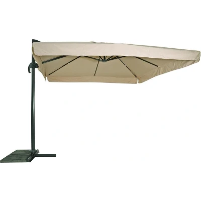 Afbeelding van Les Virgo zweefparasol met volant ecru 3x3 m Stof