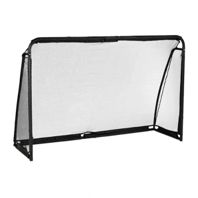 Afbeelding van voetbaldoel 120 x 80 cm kinderen volwassenen staal net zwart