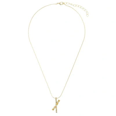 Afbeelding van Behave Ketting Goudkleur met kristal Vertakte hanger 38+5 cm