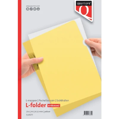 Afbeelding van Insteekmap L model Quantore A4 PP 0.12mm geel 25 stuks