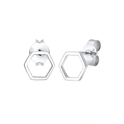 Afbeelding van Elli Hexagon GEO Oorbellen, Dames, Maat: One Size, Silberfarben