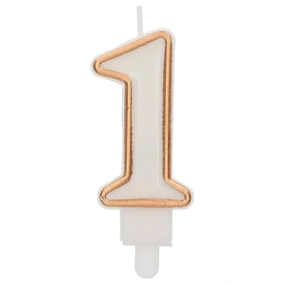 Afbeelding van Folat Kaars cijfer 1 simply chique gold 9 cm