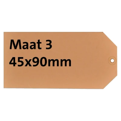 Afbeelding van Label karton nr3 200gr 45x90mm chamois 1000stuks