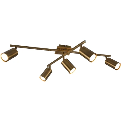Afbeelding van TRIO, Plafondlamp, Marley 5xGU10, max.35,0 W Lichaam: Metaal, Rookmessing L:77,4cm, L:57,0cm, H:22,4cm Draaibaar, Zonder verlichting
