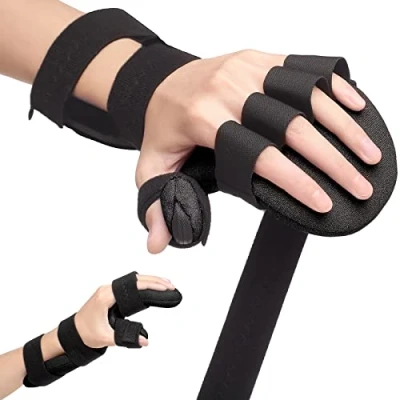 Afbeelding van Stroke Rest Hand Splint, Night 5 Vingers Slaap Ondersteuning Brace, Vinger Stabilizer Pols Wrap, voor Spieratrofie Revalidatie, Artritis, Milde Krampen, Peesontsteking, Carpaal Tunnel Pijn, Fit Links &amp; Rechts