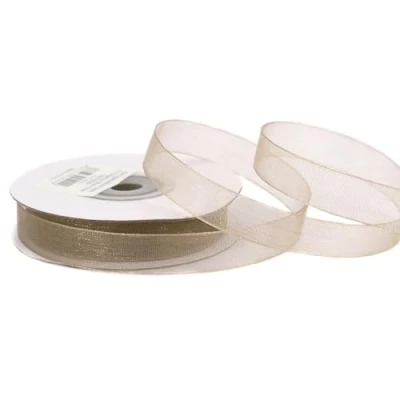 Afbeelding van Organza lint 12mm x 25m (taupe 823)