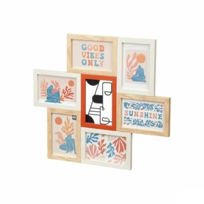 Afbeelding van Fotolijsten GiftDecor 411408H Multicolour Metaal Hout MDF (6 Stuks)