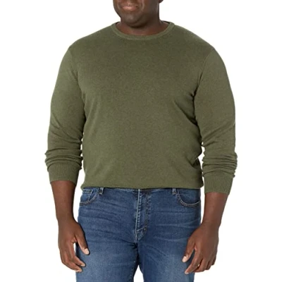 Afbeelding van Amazon Essentials Men&#039;s Trui met ronde hals (verkrijgbaar in grote en lange maten), Olijfgroen, XXL