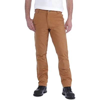 Afbeelding van Werkbroek Carhartt Men Stretch Duck Double Front Brown W40/L32