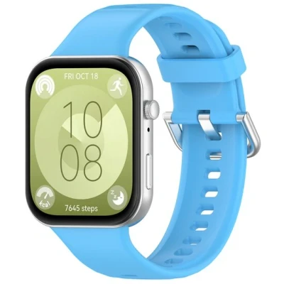 Afbeelding van Siliconen bandje met gesp Blauw Huawei Fit 3