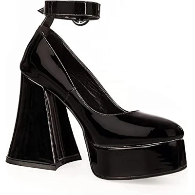 Afbeelding van LAMODA Build Me Up Court Shoe voor dames, Black PU, 41 EU