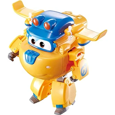 Afbeelding van Super Wings Transforming Construction Donnie Speelgoed Vliegtuig en robot figuur Transformeerbaar uit de animatieserie voor kinderen vanaf 3 jaar 12 cm, Multicolore
