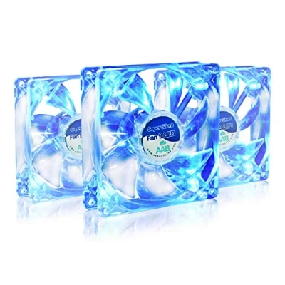 Afbeelding van AABCOOLING Super Silent Fan 9 Blue LED and Efficient 92mm with 4 Anti vibration Pads, Air Cooler, Airflow Fan, Case Value Pack 3 Pieces 13,6 dB