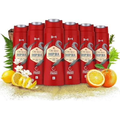 Afbeelding van 6x Old Spice 3in1 Douchegel &amp; Shampoo voor Men Deep Sea 250ml
