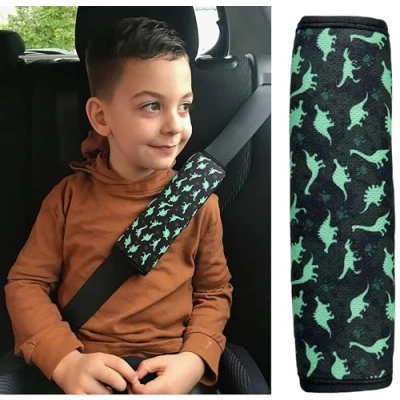 Afbeelding van HECKBO 1x Kindergordelbeschermingskussen met Dinosaurus Dino motief Gordelkussen voor kinderen en baby&#039;s Ideaal alle gordelhoogtes Kinderfietskar Avliegtuig