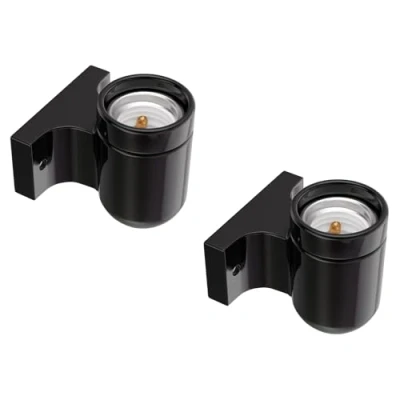 Afbeelding van ledscom.de 2 stuks wandlamp FEL, porselein, glanzend zwart, hoekig, 1x E27 max. 300W