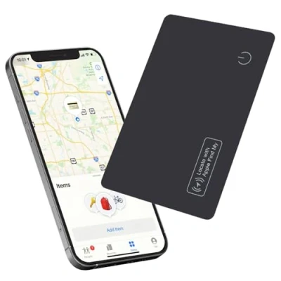 Afbeelding van Reyke Dunne portemonnee tracker kaart, oplaadbare zoeker, compatibel met Apple Find My (alleen iOS), artikelsorteerder voor bagagelabels, mobiele telefoons, paspoorten