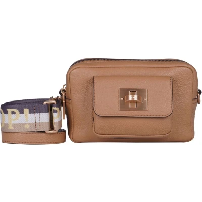 Afbeelding van JOOP! Leren Schoudertas Carino Susan Shoulderbag Beige Lichtbruin