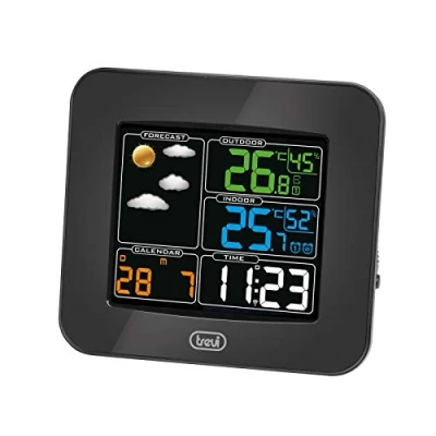 Afbeelding van Trevi ME3165 Weerstation LCD LED display, alarm, zwart