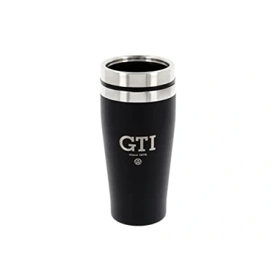 Afbeelding van BRISA VW Collectie Volkswagen Geïsoleerde Roestvrij Staal Thermo Mok, Tuimelaar in GTI Ontwerp (Dubbelwandig/450ml/Zwart)