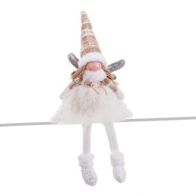 Afbeelding van Bigbuy Christmas Kerstversiering Wit Multicolour Polyresin Zand Weefsel Engel 17 X 14 49 Cm