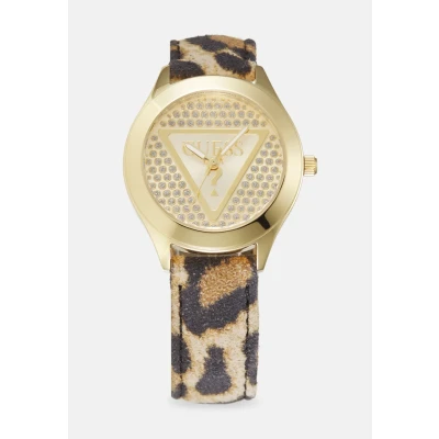 Afbeelding van Guess Dameshorloge polshorloge glitter plaque GW0745L2 leer