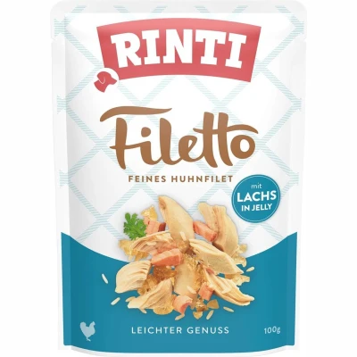 Afbeelding van Voordeelpakket Rinti Filetto Zakjes in Gelei 48 x 100 g Kip met Zalm