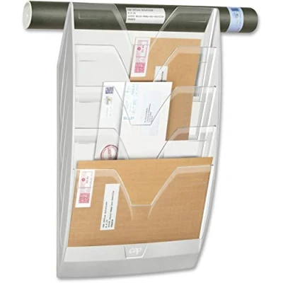 Afbeelding van CEP Wanddisplayrek tijdschriftenhouder Kunststof Vijf vakken veelkleurig