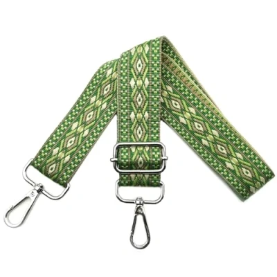 Afbeelding van Verstelbare schouderriem voor dames, draagriem, tassenriem om te wisselen, tasriem breed 3,8 cm met zilveren karabijnhaak, schoudertas, handtassen, groen, N16