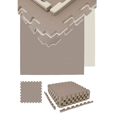 Afbeelding van Gym Mat: 3.2sqm Profi Fitness Mat Dikte 2cm Set van 8 Training Matten 63x63cm Vloer Beschermi...