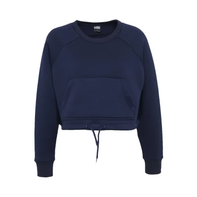 Afbeelding van Urban Classics Ladies Oversized Short Raglan CREW Sweater, Dames, Maat: Large, Midnigh tnavy