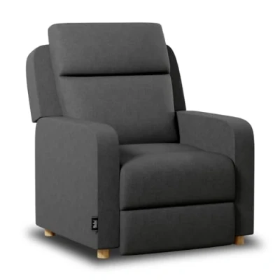Afbeelding van Nalui Relaxstoel One Fabric (77 x 87 98 cm) met handmatige push opening en versterkte structuur. Fauteuil voor de woonkamer, stof bekleed 160 graden helling, donkergrijs