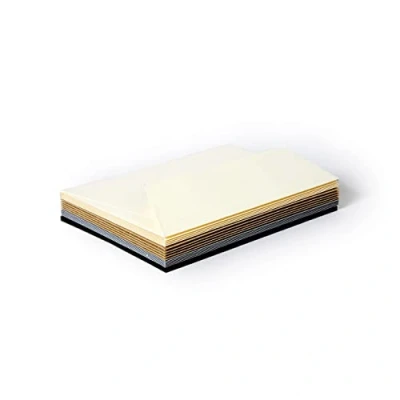 Afbeelding van Clairefontaine 20902C doos met 20 zelfklevende enveloppen, formaat C6 (11,4 x 16,2 cm) + eenvoudige kaarten, 11 15,5 cm pollen casual thema 4 verschillende kleuren