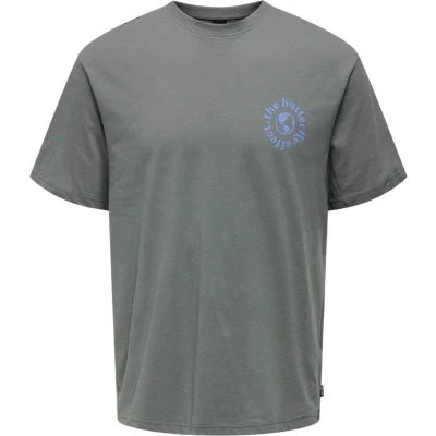Afbeelding van Only &amp; Sons Onskeane Rlx Ss Printed Tee Ss24 No 22030973 Midden Grijs Heren The Stone