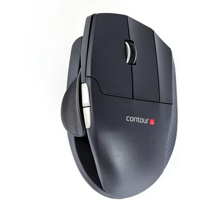 Afbeelding van Contour Unimouse Bekroonde Ergonomische Muis met Duimsteun Bekabelde Verticale voor Linkshandigen 35 tot 70 graden hoek 6 knoppen + scroll Windows en Mac