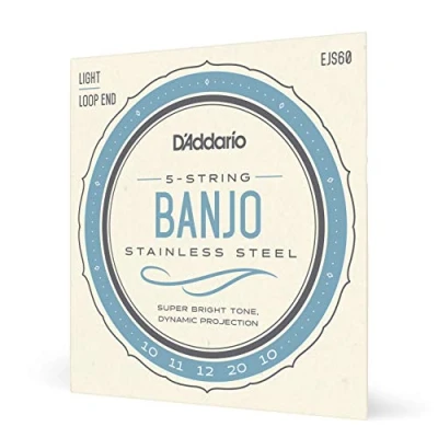 Afbeelding van D&#039;Addario Banjo Strings EJS60 10 20 5 String Stainless Steel Loop End Snaren