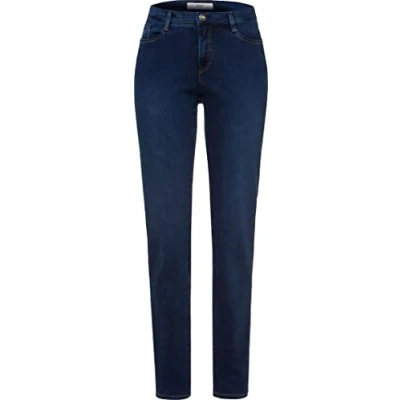 Afbeelding van BRAX dames Mary mid waist slim fit jeans met donkere wassing in de kleur Blauw, maat: 36 lang
