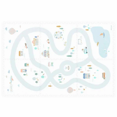 Afbeelding van Play&amp;go 2 in 1 foam speelmat eevaa village 180x120 cm