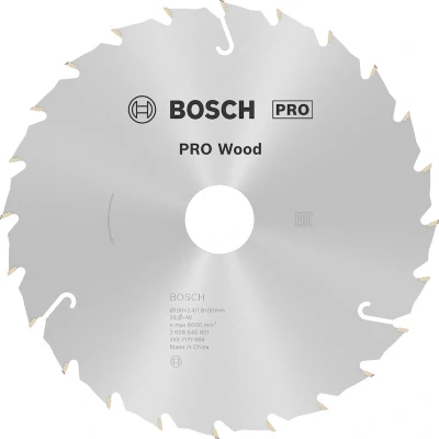 Afbeelding van Bosch Accessoires Cirkelzaagblad Standard for Wood Speed 190 x 30 2,6 mm, 24 1st 2608640801