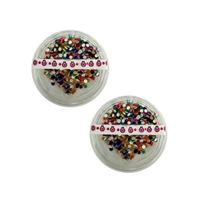 Afbeelding van SANGAM Indiase Ronde Bindi 6 Pakketten Voorhoofd Gezicht Gems Stickers Stippen Tatoeages Sticker Bollywood Party Etnische Tikka Sieraden Voor Vrouwen Hindoe Geschenken